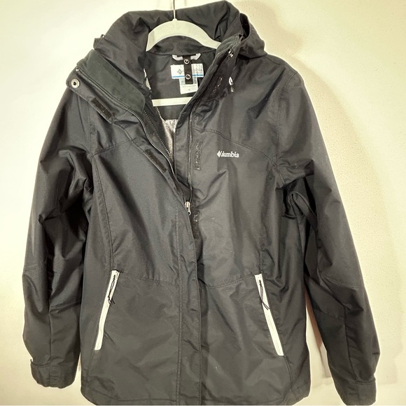 Columbia Women's Black Removable Hood Utility Sport Omni-Tech Jacket Size M - Picture 6 of 13